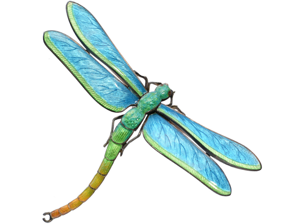 c1900 Child & Child Dragonfly Brooch (shown on white background)