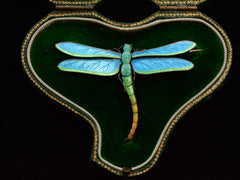 thumbnail of c1900 Child & Child Dragonfly Brooch (detail of brooch inside box)