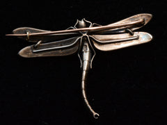 thumbnail of c1900 Child & Child Dragonfly Brooch (reverse side on black background)