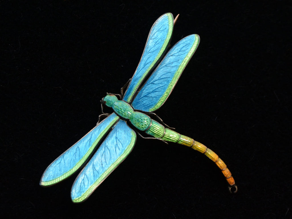 c1900 Child & Child Dragonfly Brooch (shown on black background)