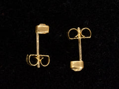 thumbnail of Profile side view of EB 0.41ctw Old Mine Studs in 22K Yellow Gold Bezels (shown on black background)