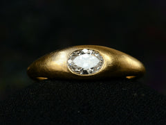 thumbnail of Front profile view of EB Modern engagement ring with a 0.49ct moval diamond flush set in 22K yellow gold (shown on dark background)