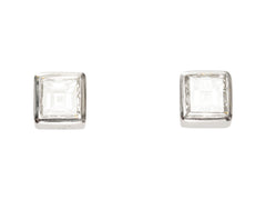 thumbnail of Pair of 0.52cttw Square Step Cut Diamonds Studs in Platinum Bezels (on white background)