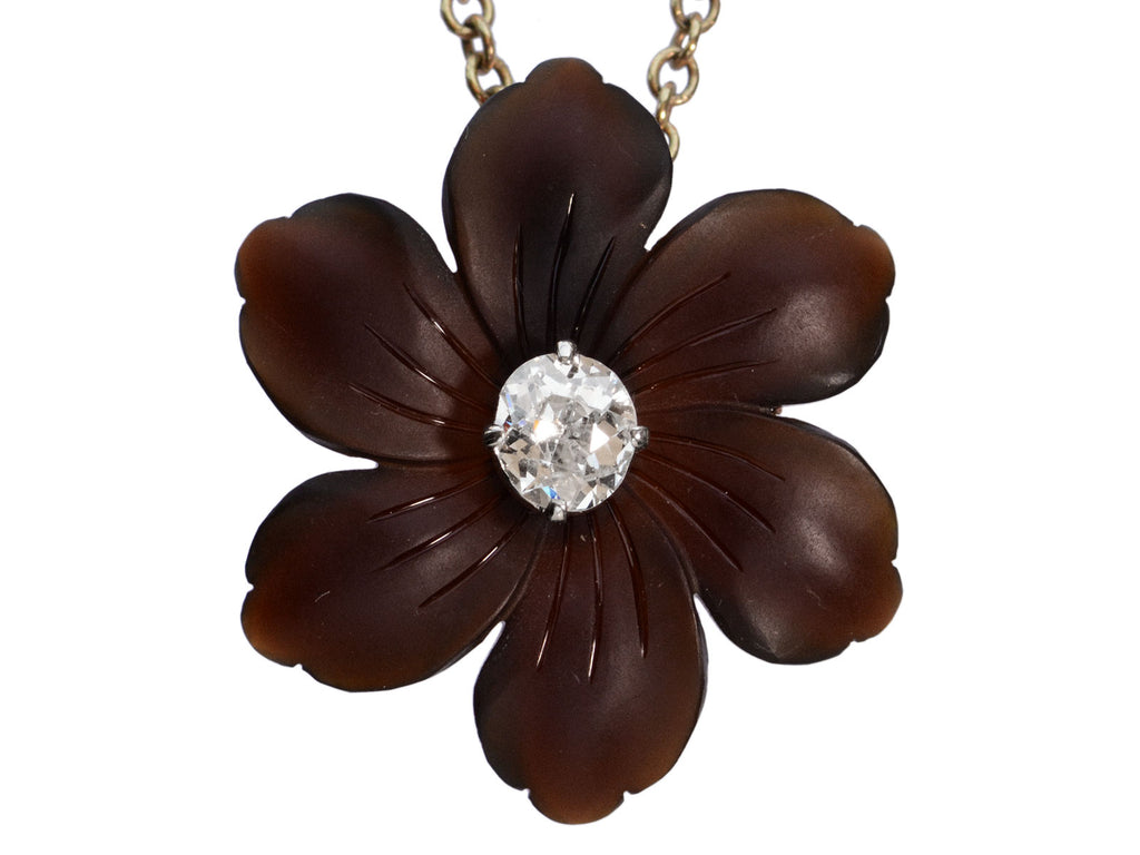 EB Diamond Flower Necklace (shown on white background)