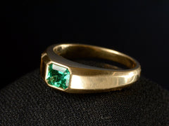 thumbnail of EB Modern Emerald Signet Ring (side view)