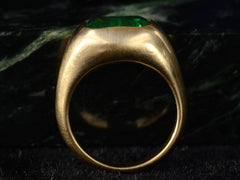 thumbnail of Side profile view of EB 3.64ct Emerald Ring in 22K Yellow Gold (on dark background)