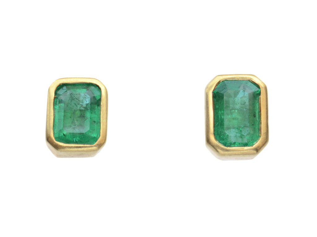 EB Modern Emerald Stud Earrings (on white background)