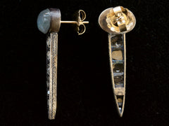 EB Moonstone & Diamond Earrings (side and back view)