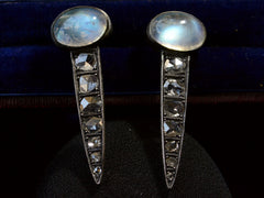 thumbnail of EB Moonstone & Diamond Earrings (on black background)