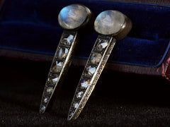thumbnail of EB Moonstone & Diamond Earrings (Side view)