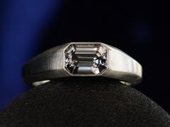 thumbnail of Front view of EB Purple Spinel Signet Ring In Platinum (shown on black background)