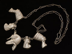 thumbnail of c1950 Egyptian Pharaohs & Queens Necklace (on black background)