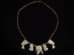 thumbnail of c1950 Egyptian Pharaohs & Queens Necklace (distant view on black background)
