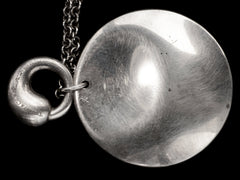 thumbnail of Pair of organic and minimal silver Elsa Peretti pendants, with detail of signature on smaller pendant which reads "TIFFANY & CO Elsa Peretti 925 SPAIN" 
