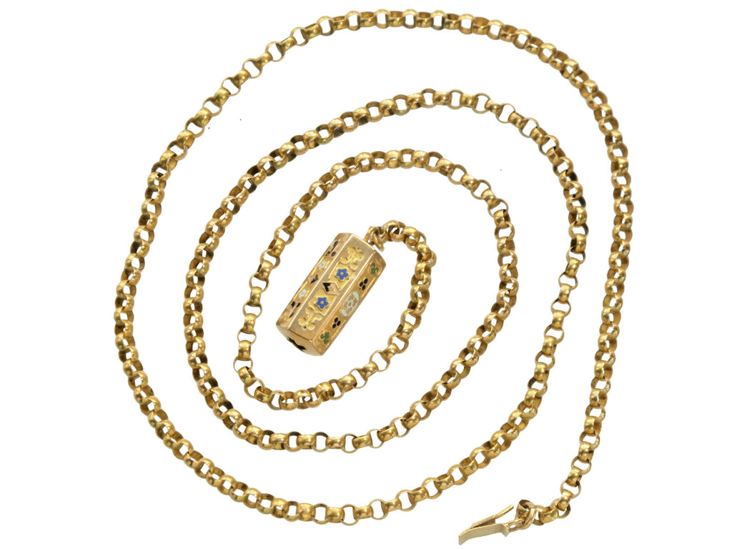 c1880 Enamel Clasp Chain (on white background)