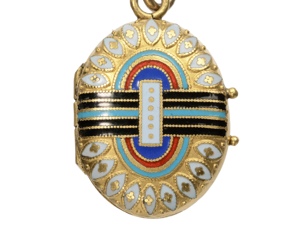 c1950 Enamel Locket (on white background)