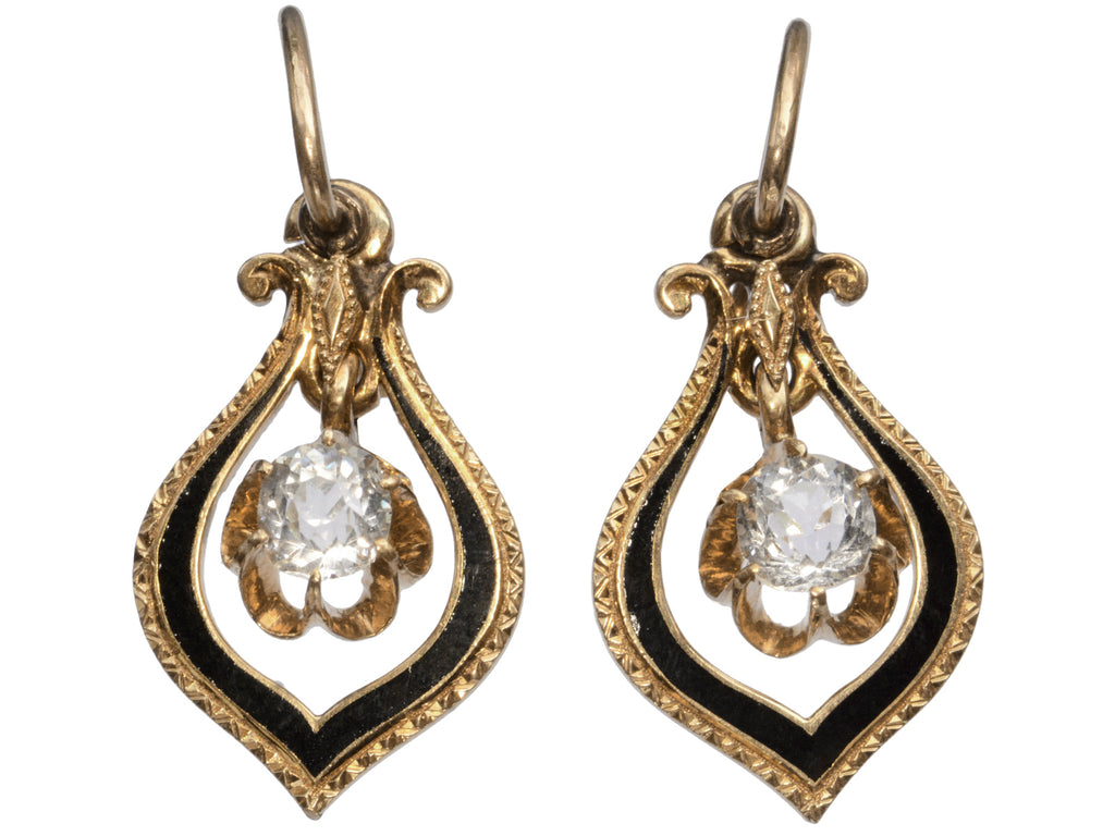 c1880 Gold & Paste Earrings (on white background)