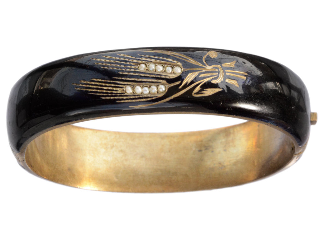 c1890 Wheatsheaf Black Enamel Bracelet