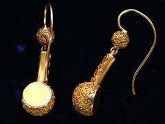 thumbnail of c1880 Etruscan Revival Earrings (detail of side and back)