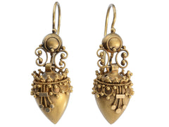 thumbnail of c1880 Etruscan Revival Yellow Gold Urn Earrings (on white background)