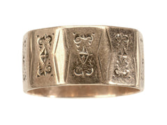 thumbnail of c1880 Faceted Cigar Band in Rose Gold (shown on white background)