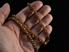 thumbnail of c1890 Fancy Link 21.5" Chain (on hand for scale)