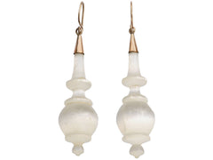 thumbnail of c1860 Victorian White Feldspar Earrings (on white background)