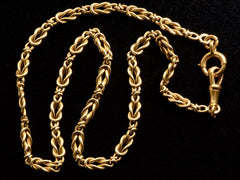 thumbnail of Detail view of c1910 French 18K Chain (shown on black background)