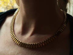 thumbnail of c1890 French Gold Collar Shown Worn