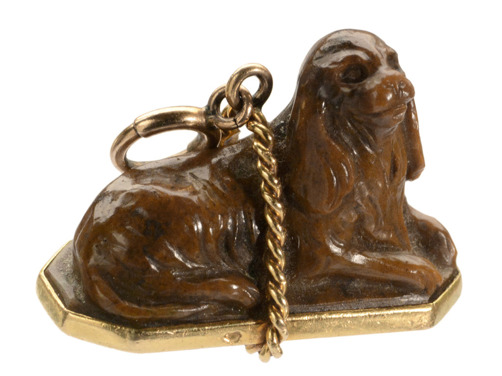 c1890 French Dog Pendant (shown on white)