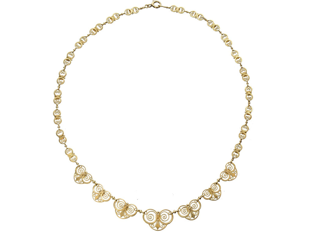 c1910 French Filigree Collar (on white backgrund)