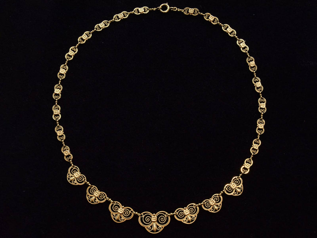 c1910 French Filigree Collar (on black background)