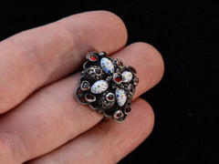 thumbnail of c1880 Renaissance Revival Ring (on finger for scale)