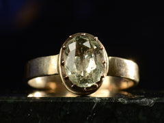 thumbnail of c1800 Georgian Beryl and Rose Gold Ring (front detail view shown on black background)