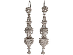 c1800 Silver Cannetille Earrings