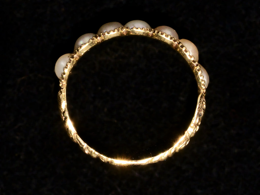 c1830 Georgian Pearl Band (side profile view on black background)