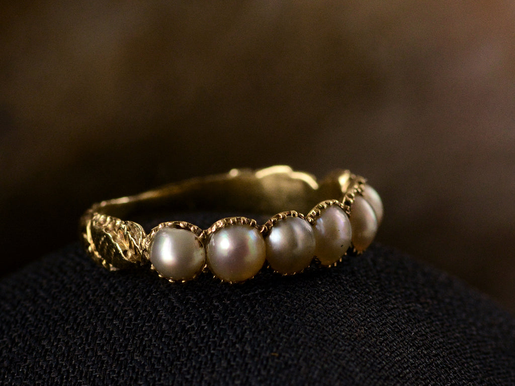 c1830 Georgian Pearl Band (left side view on dark background)