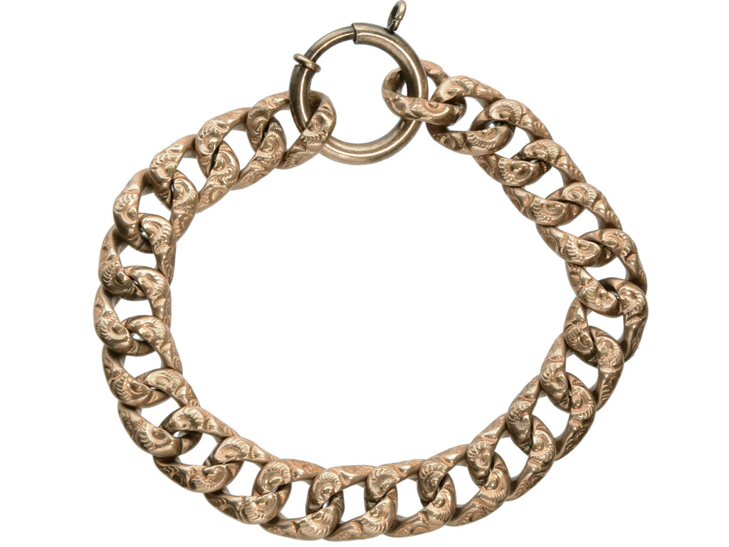 c1890 Rose Gold Filled Chain Bracelet (shown on white background)