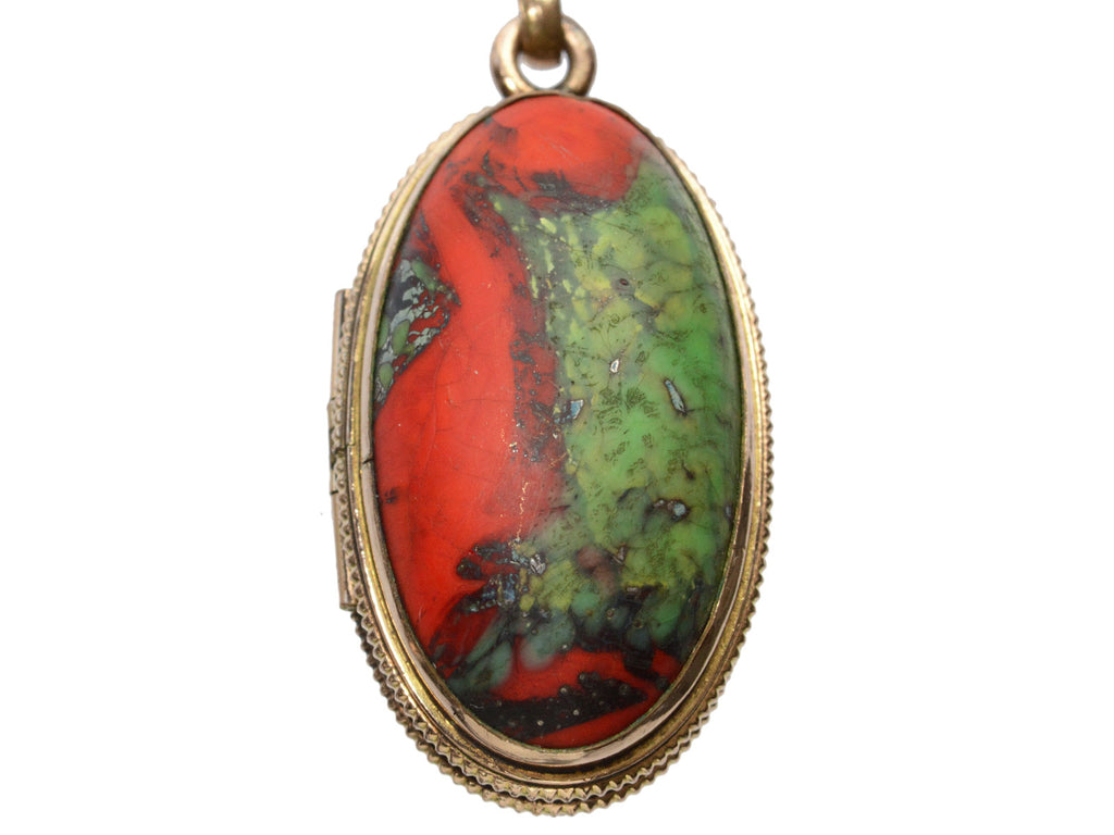 c1910 Bloodstone Locket (on white background)