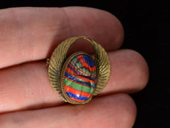 thumbnail of c1920 Winged Glass Scarab (on hand for scale)