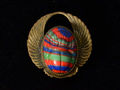 c1920 Winged Glass Scarab (on black background)