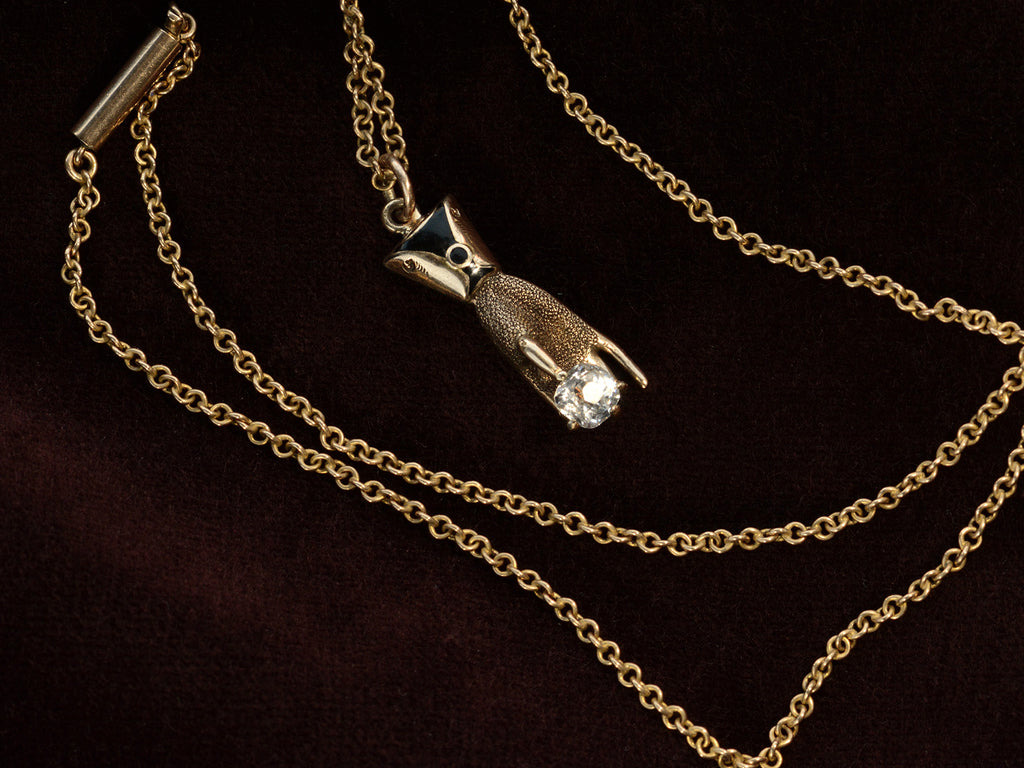 c1880 Gold Hand Necklace