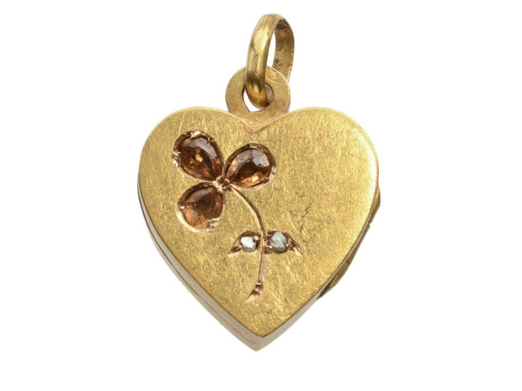 c1900 French Heart Locket (on white background)