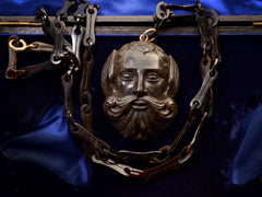 thumbnail of c1870 Hermes Pendant with Chain (on dark blue background)