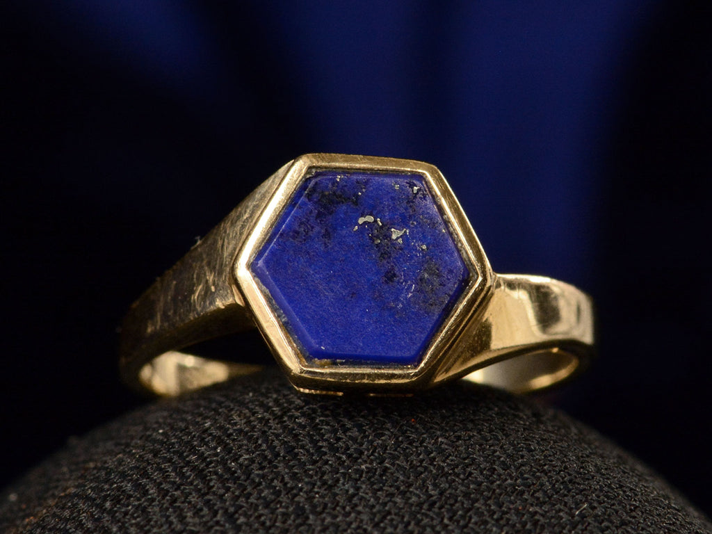 1970s Hexagonal Lapis Ring