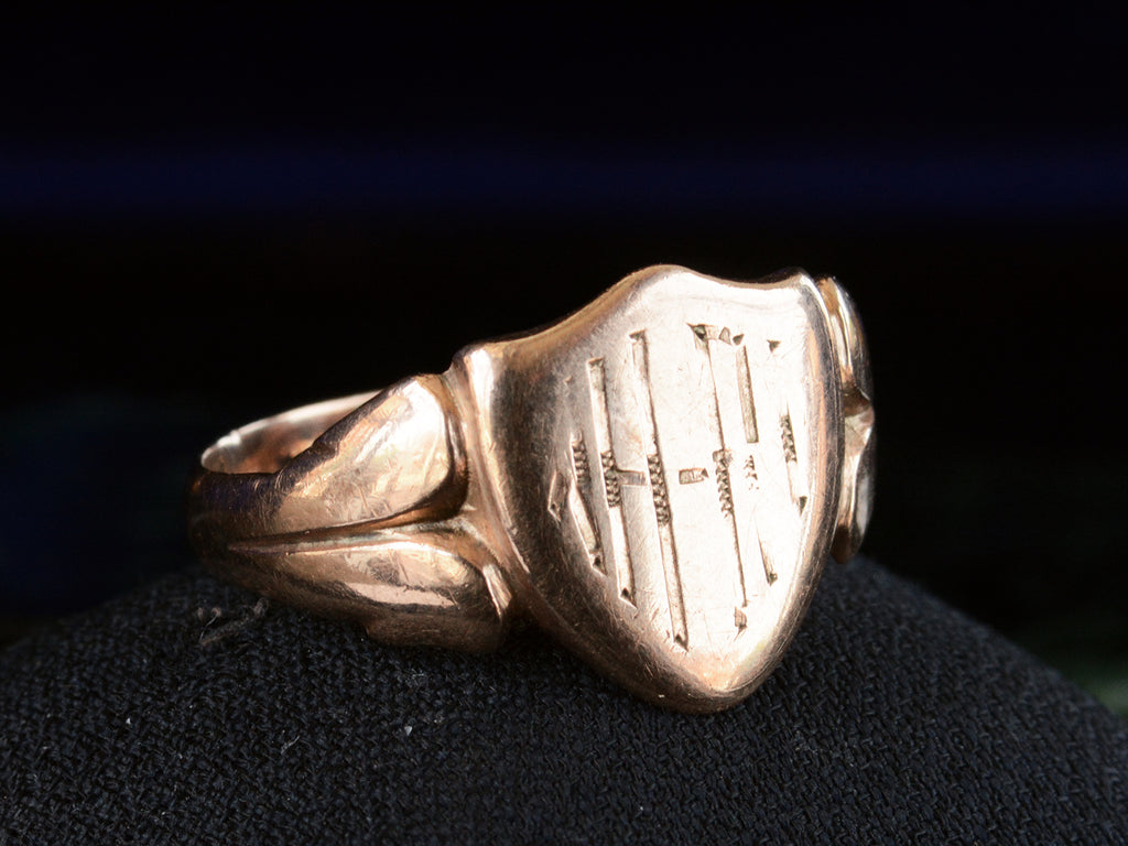 Ornate Gold Signet Ring Vintage Signet Ring Monogram Ring 