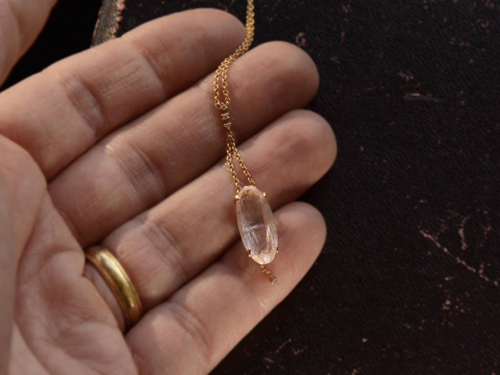 H Stern Kunzite Pendant Necklace (on hand for scale)