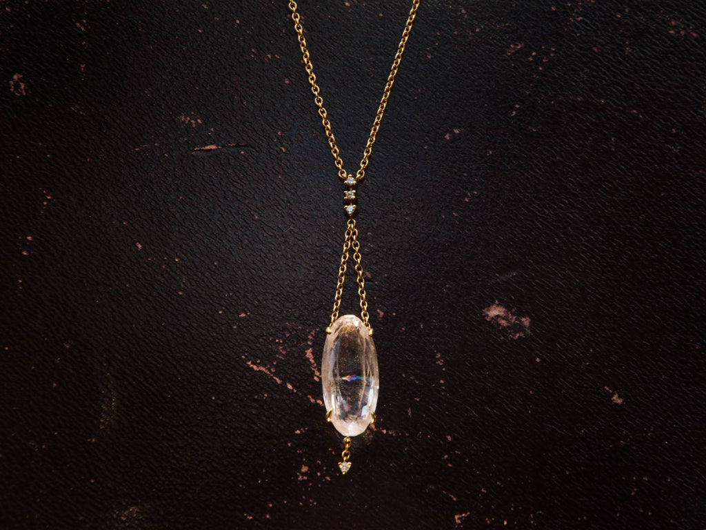 H Stern Kunzite Pendant Necklace (on dark background)