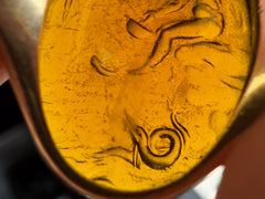 thumbnail of Close up reverse view of intaglio, showing detail of sea serpent.