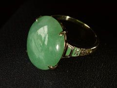 thumbnail of c1920 Art Deco Jade Ring (side view)